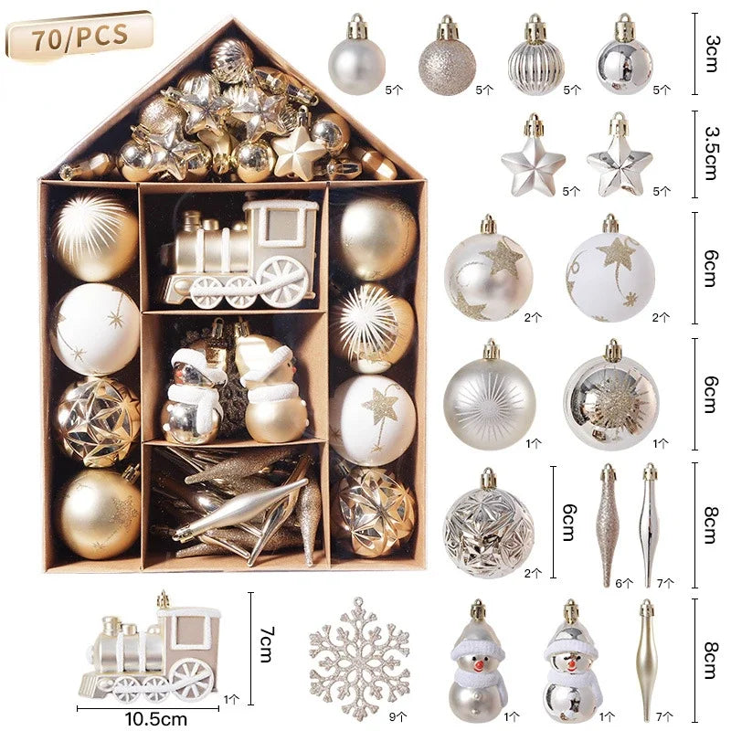 Ornamagic 70-Piece Pack of Colored Christmas Ball Ornaments