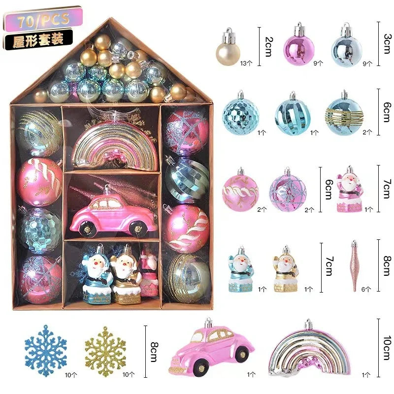 Ornamagic 70-Piece Pack of Colored Christmas Ball Ornaments