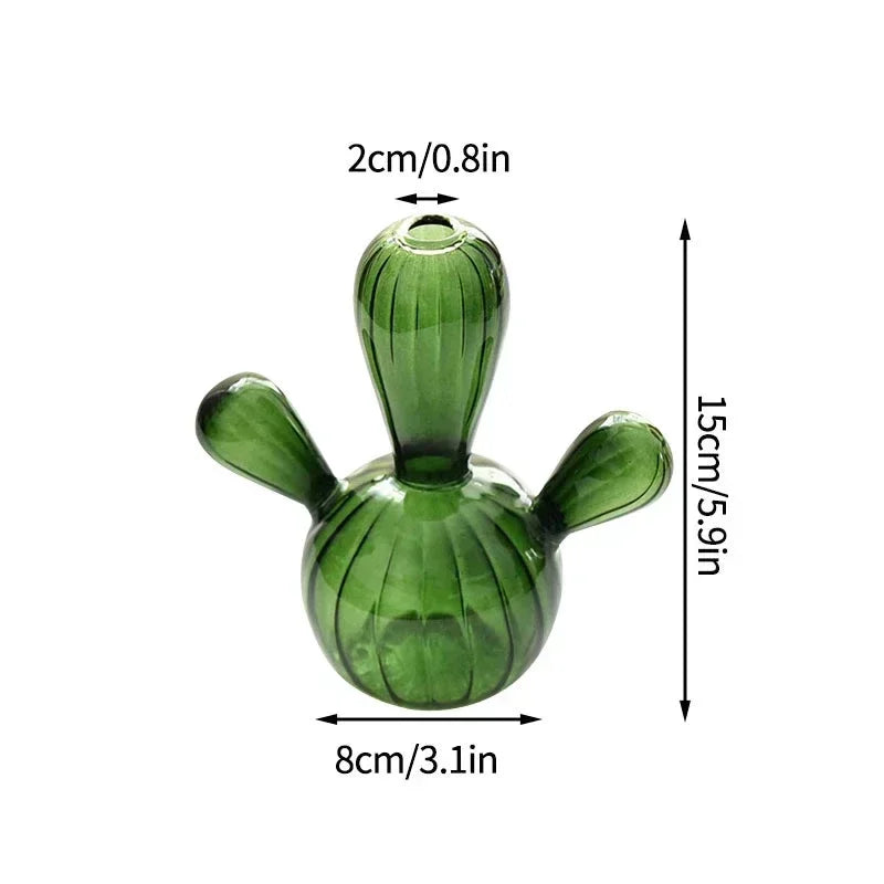 Fungglass Cactus & Mushroom Transparent Glass Vases