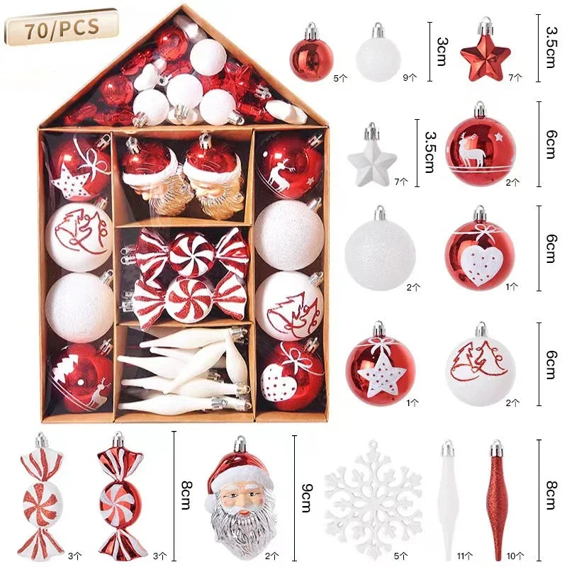 Ornamagic 70-Piece Pack of Colored Christmas Ball Ornaments